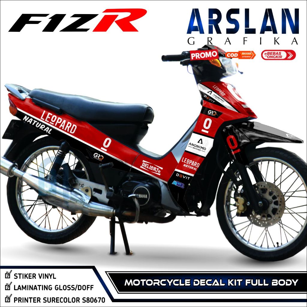 Decal FIZ R Fullbody Decal VEGA R LAMA Full Body Stiker FIZ R / VEGA R LAMA Aksesoris Variasi Leopar