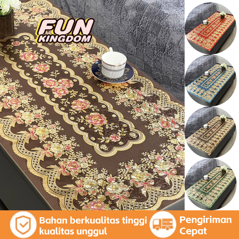 Taplak Meja Ruang Tamu Terbaik Ukuran 60x120cm/45×90cm/50x110cm/Taplak Meja Makan PVC Premium Tebal