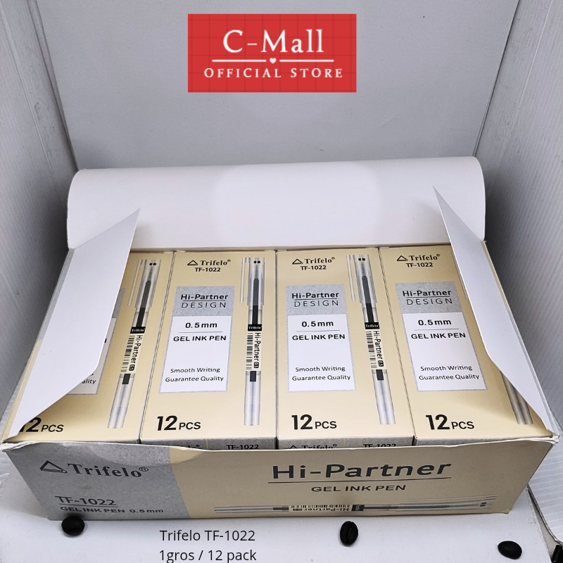 C-Mall Deli Gel Pen / Pulpen Gel 0.5mm Kapasitas Tinta 800 Meter Penulisan Halus / Trifelo TF-1022 /