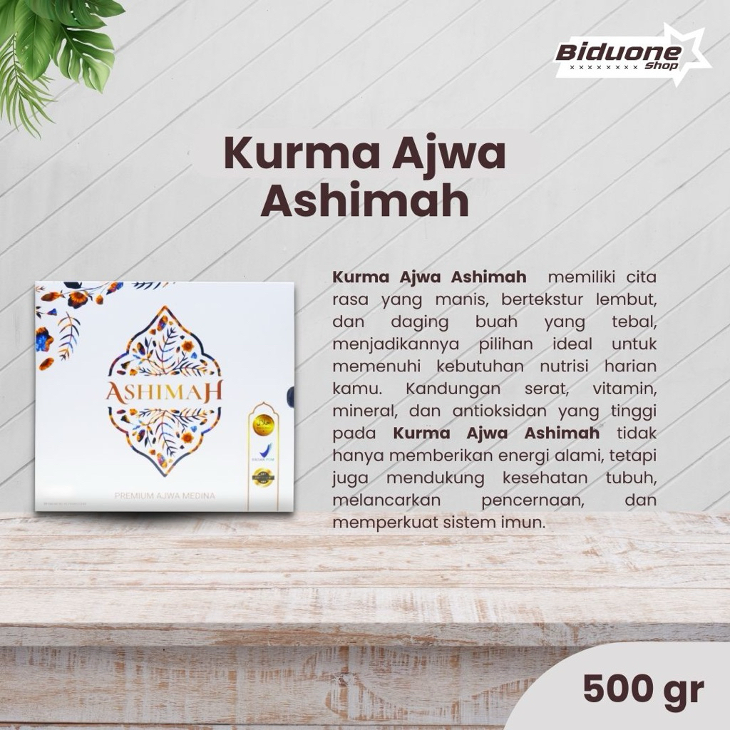 Kurma Ajwa Ashimah 500gr Premium Grade A1 / Kurma Nabi Super Asli Madinah / Original High Quality