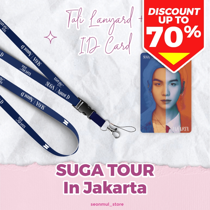 HOT SALE  LANYARD + ID CARD BTS SUGA AGUSTD WORLD TOUR IN JAKARTA / TALI HP CAHOL PC AGUST D KONSER 