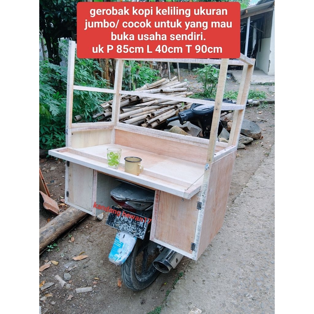 Termurah Gerobak kopi keliling / Gerobak motor ukuran 90×85×40cm & 90×100×40cm