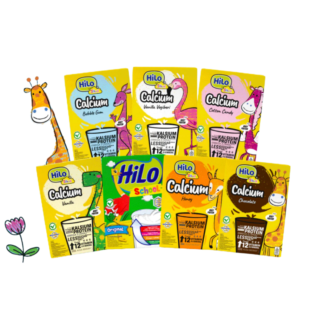 HILO SCHOOL Susu Protein Anak Tinggi Kalsium Rendah Lemak Rendah Gula + Omega 3 Susu Pertumbuhan