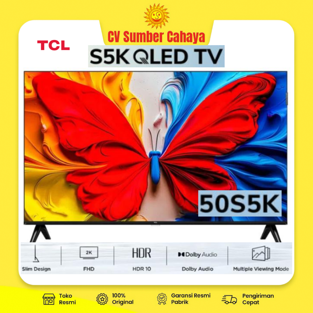 TCL QLED Smart Google TV 50"  FHD Dolby Audio 50S5K HDR10 LED TV Frameless DVB-T2 50S