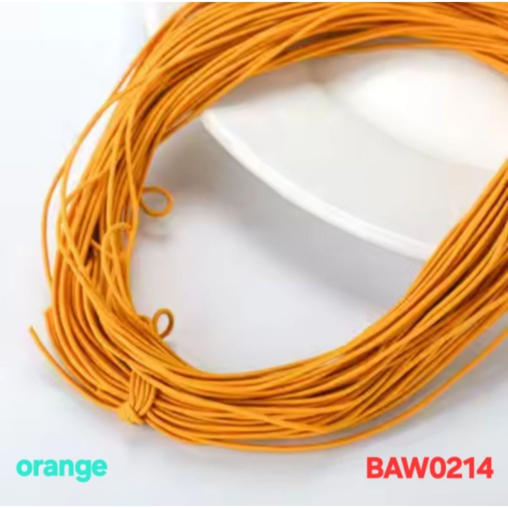tali gelang elastic cord tebal 1 mm warna orange panjang 20 meter