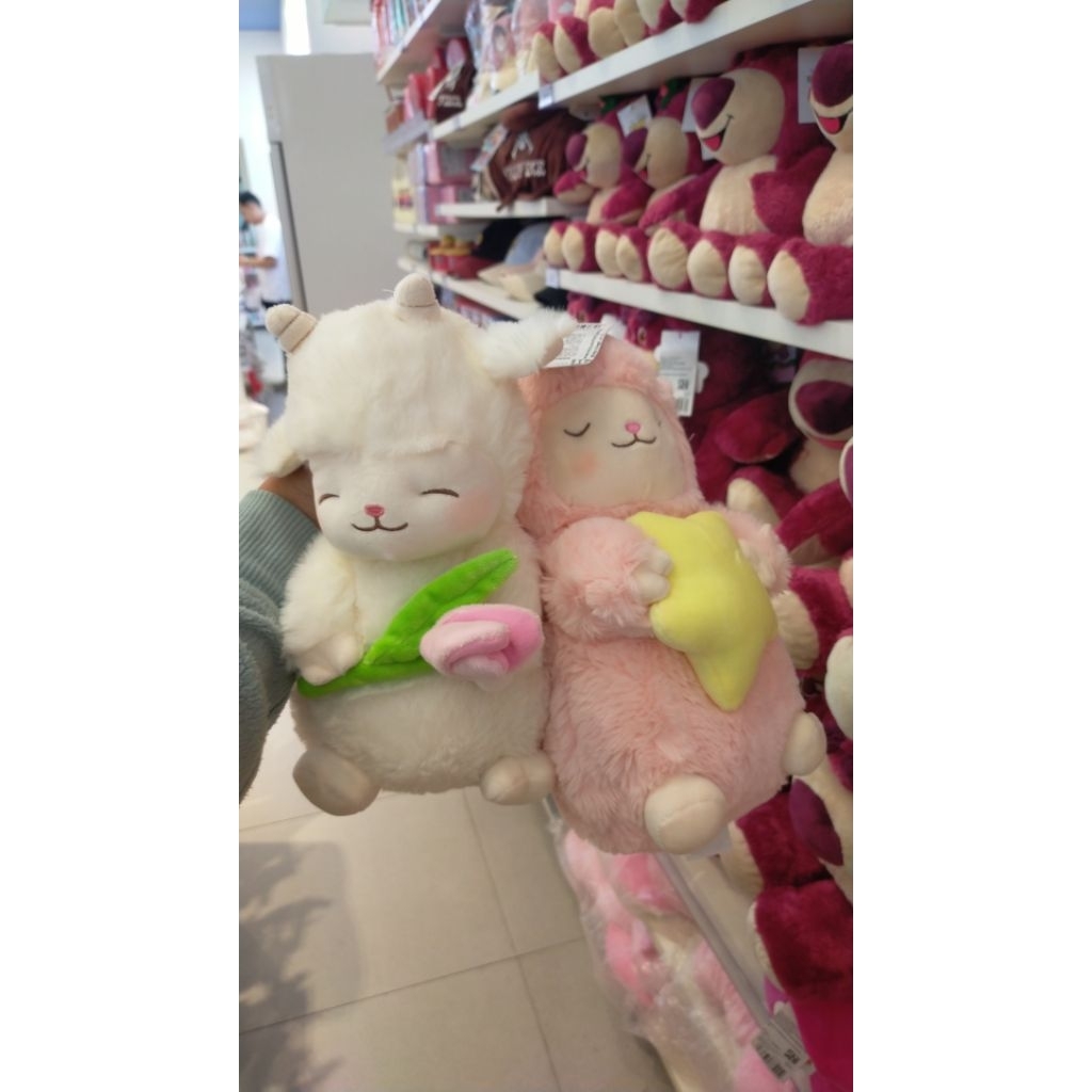 MINISO BONEKA DOMBA PUTIH || PINK 26cm