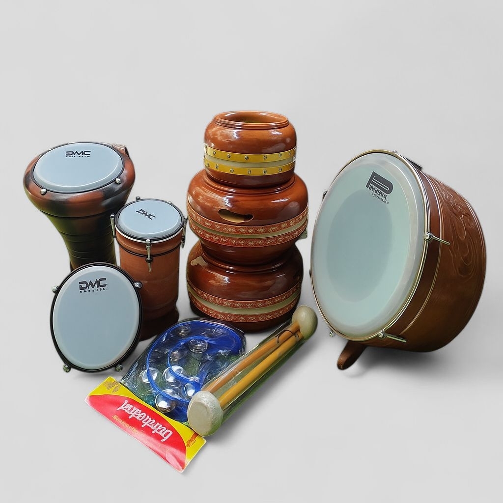 hadroh fullset warna natural kecrek kuningan