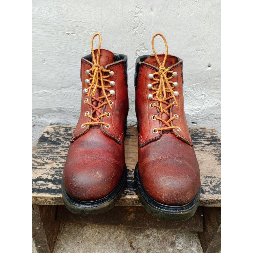 Redwing shoes 2245 90's Vintage Supersole Safety boot steel toe Red wings sepatu kulit original USA 