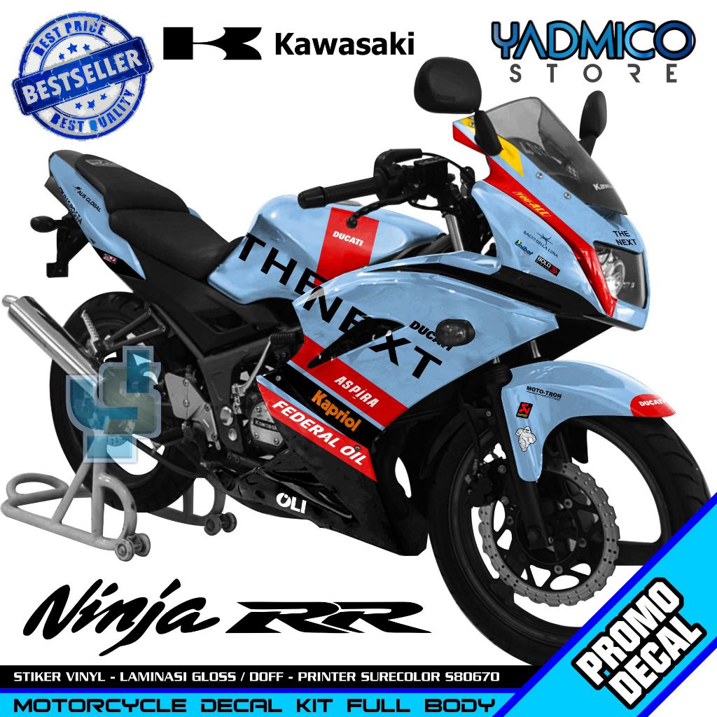 Decal Ninja RR 150 Full Body - Stiker Motor Ninja RR Full Body - Dekal Kawasaki Ninja RR 150 Full Bo