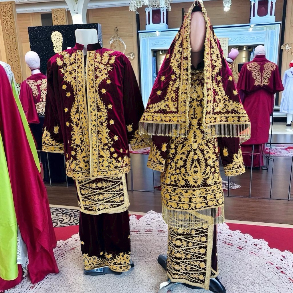Baju Penganten Koto Gadang Maroon/Baju Koto Gadang Pengantin/Baju Penganten Adat Padang/Baju Koto Ga