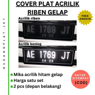 Tatakan plat mobil - Cover plat mobil Akrilik riben hitam