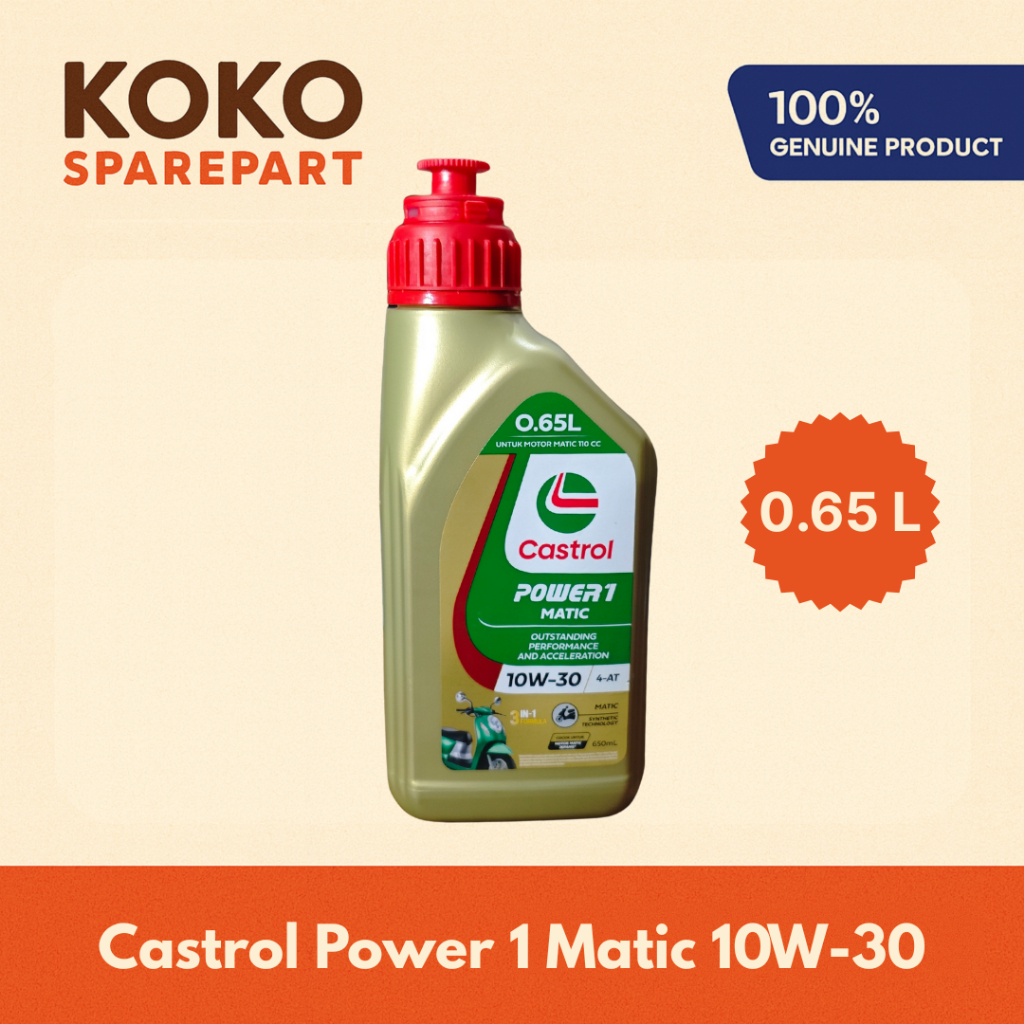 Castrol Power 1 Matic 10W-30 650ml 0.65L Oli Motor Matic Castrol Power 1 Matic 10W-30 0.65L