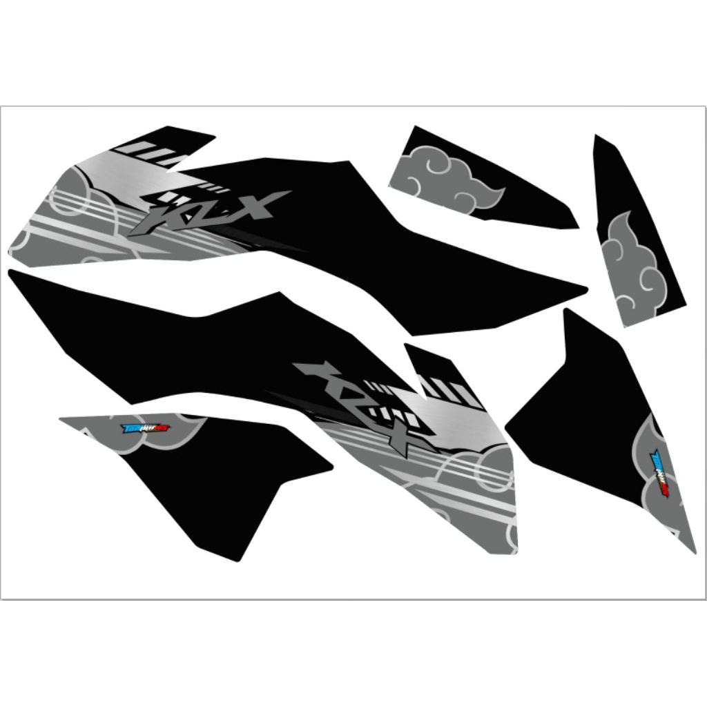 DECAL KLX 150 SM SE CYBER CLOUD DEPAN SAMPING