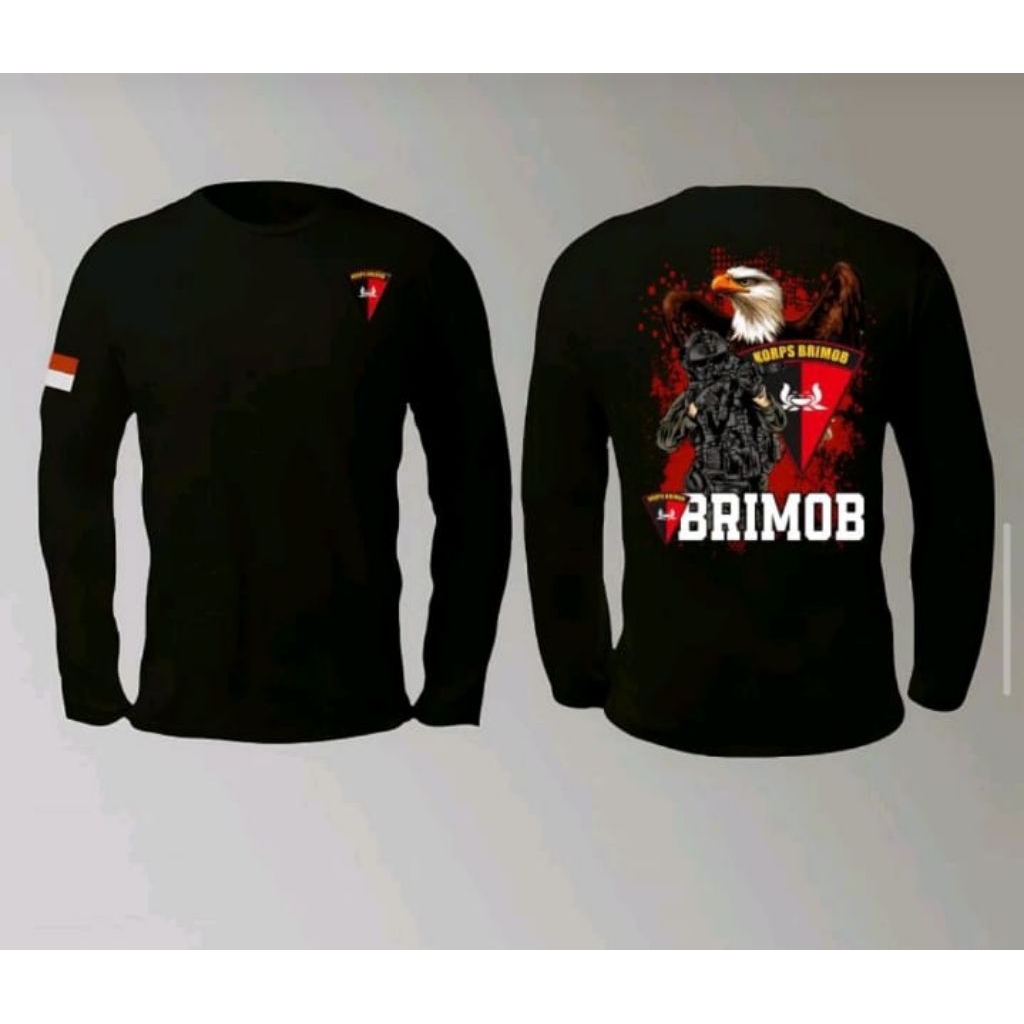 KAOS BRIMOB LENGAN PANJANG RESMOB ELANG  T-shirt Pria Distro Polisi