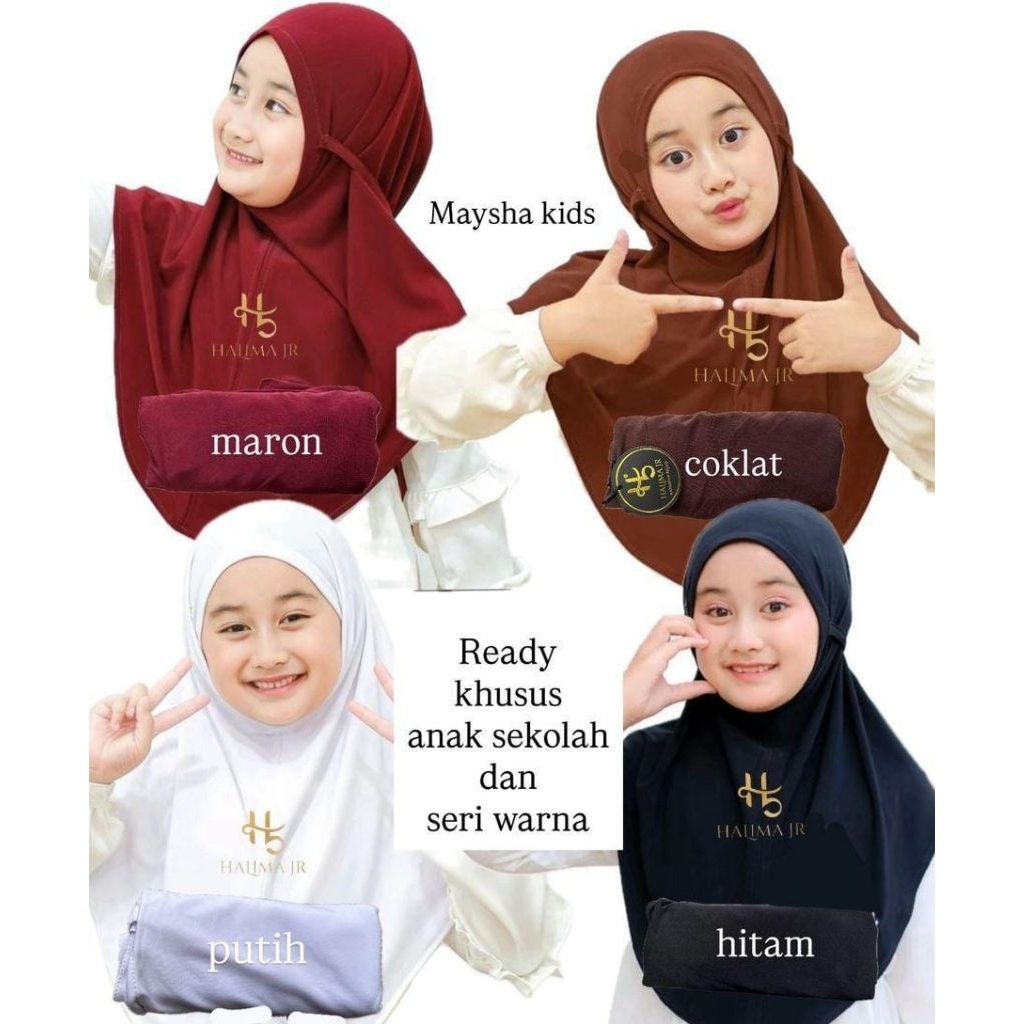 BERGO ANAK SEKOLAH SD MARON PUTIH COKELAT PRAMUKA HITAM / MAISYA KIDS HALIMA