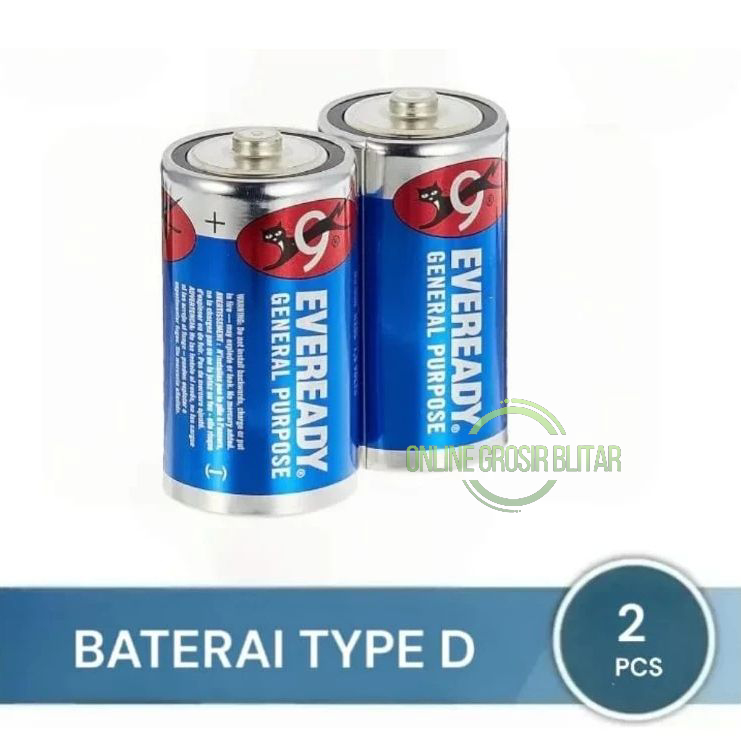(Per Pasang) Baterai EVEREADY Size D Biru SW2 1.5 Volt Battery Biru Besar