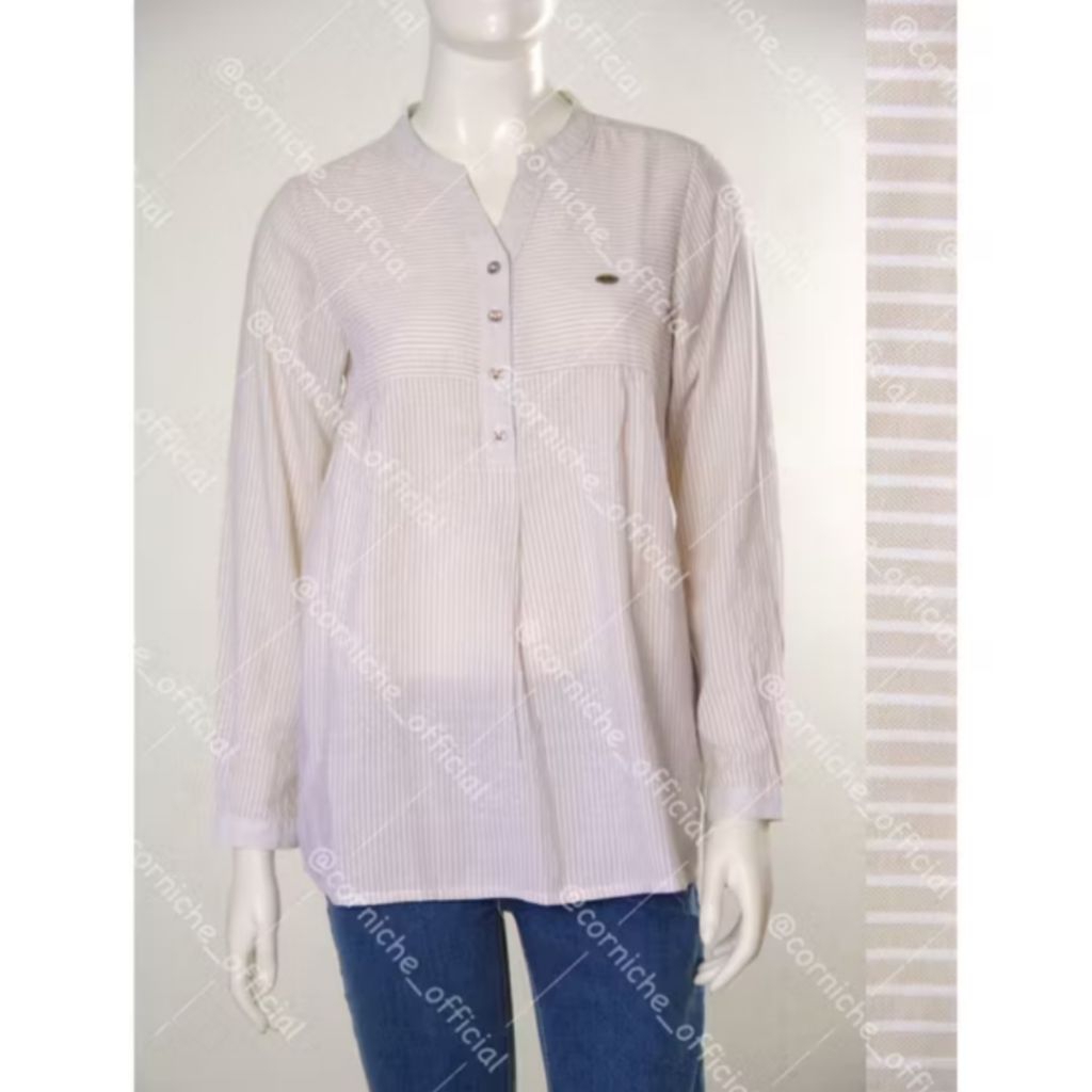 Gisel Brown Blouse - CORNICHE, Pakaian Wanita