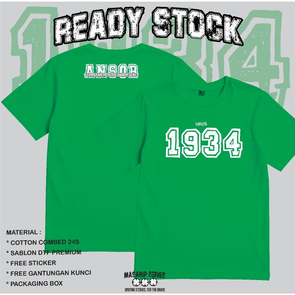 Kaos ANSOR 1934 Cotton Combed Asli
