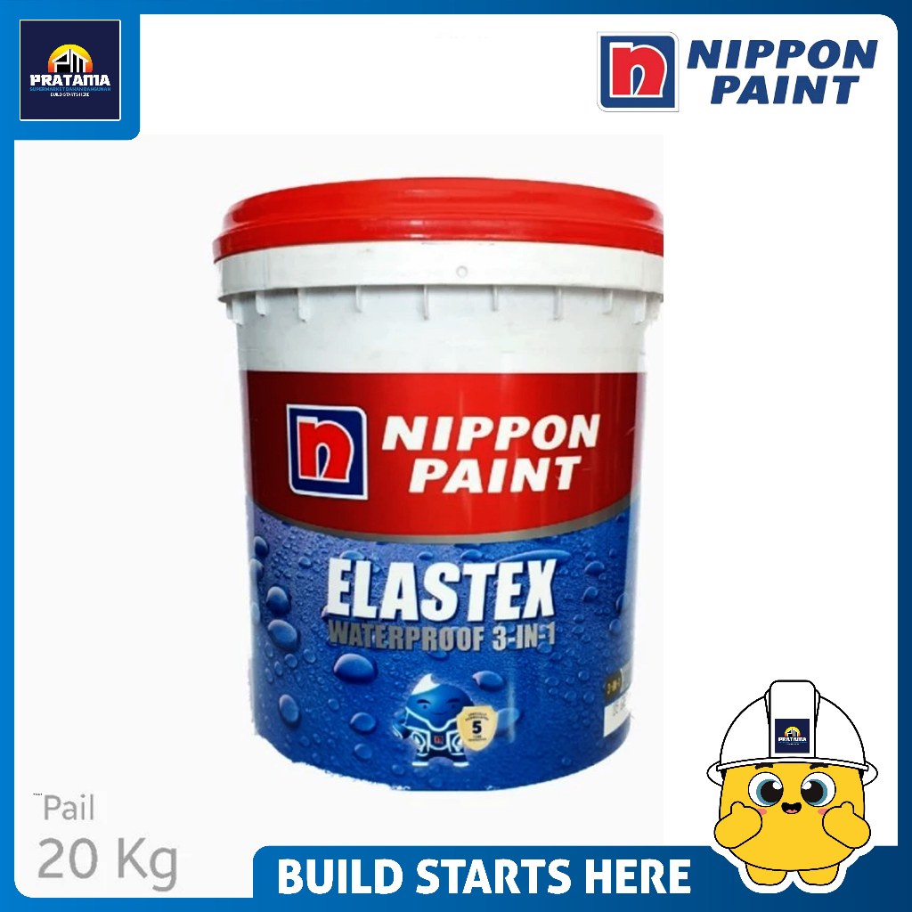 NIPPON PAINT - CAT ELASTEX WATERPROOF PELAPIS ANTI BOCOR 3 IN 1 20KG PASTEL BASE