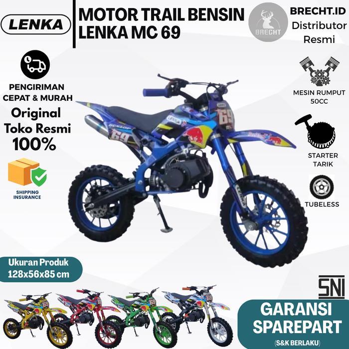 MOTOR MINI TRAIL LENKA 69 /PC MOTO 01 50CC MESIN 2 TAK MOTOR MINI ANAK PULLSTARTER