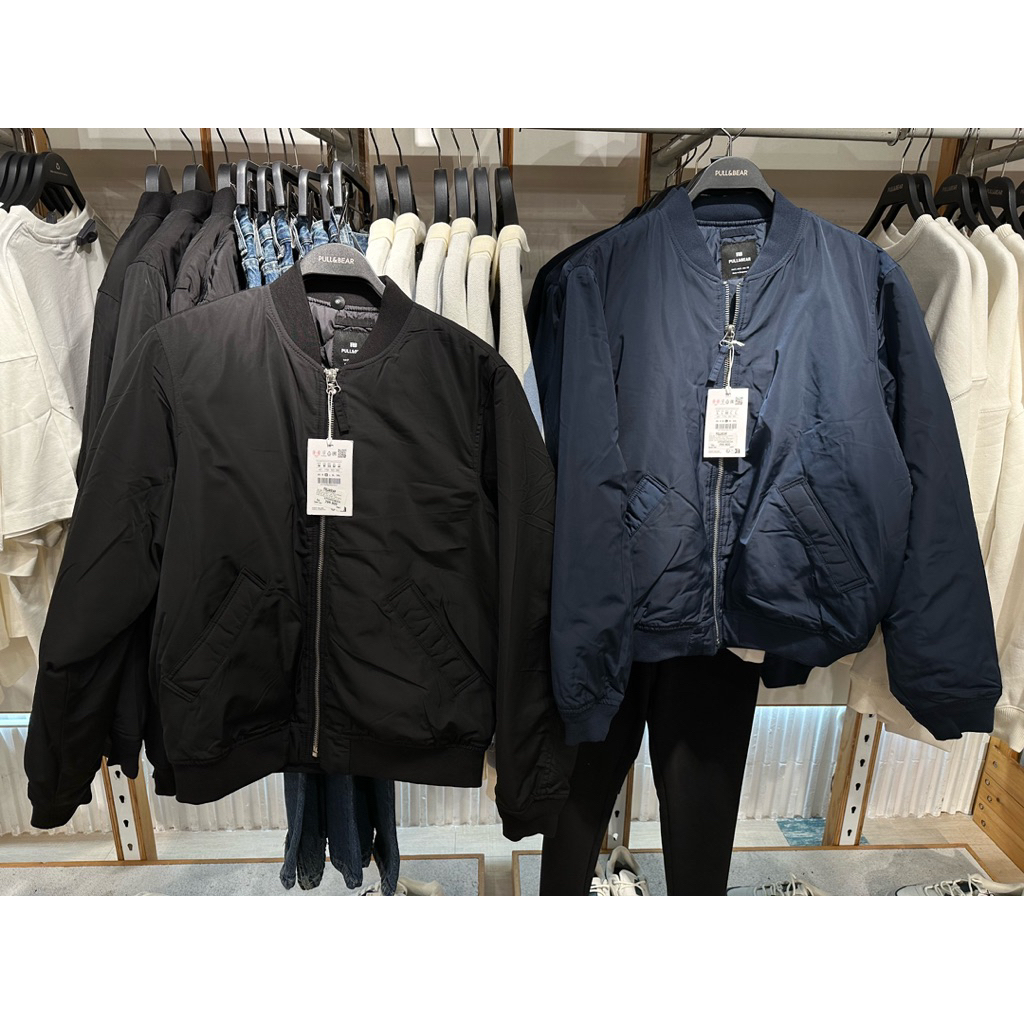 Jaket Bomber Cowok Pull and Bear