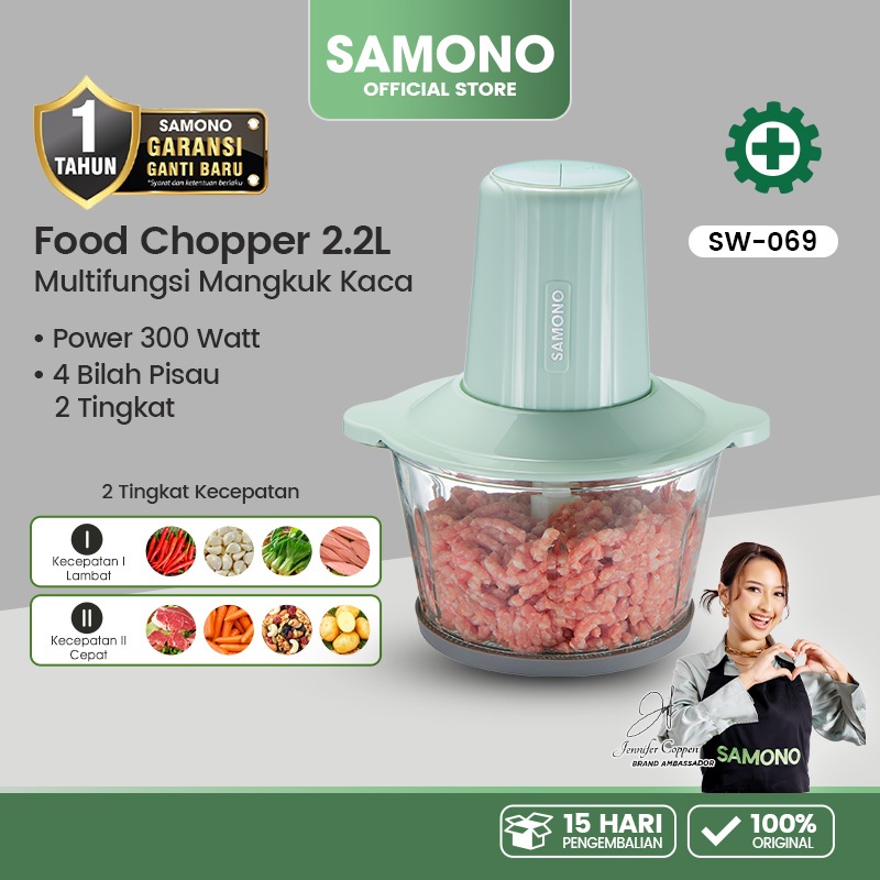 NEW SAMONO Food Chopper 2.2L Kaca chopper daging chopper daging dan bumbu chopper samono coper