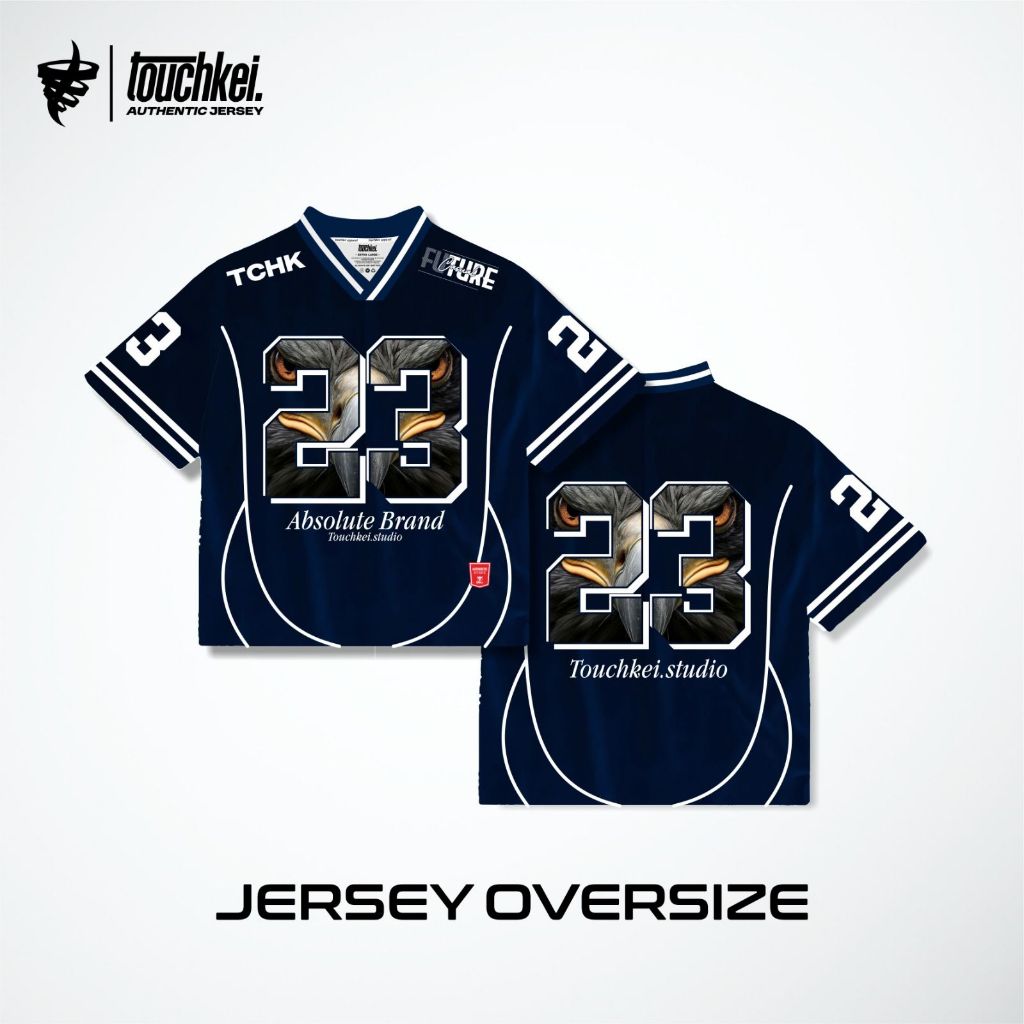 TOUCHKEI Jersey Oversize Nomor 23 / Jersey Unisex Pria Wanita / Jersey Streetwear / Vintage Baseball