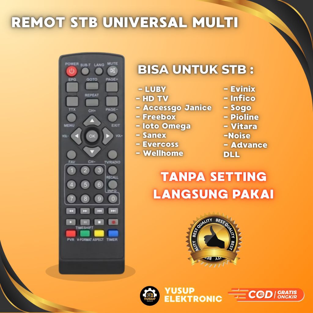 TERMURAH REMOT STB Universal remote top box Stb multi - Luby T2-01/T2-02Evercross DVB T2- Advance ST