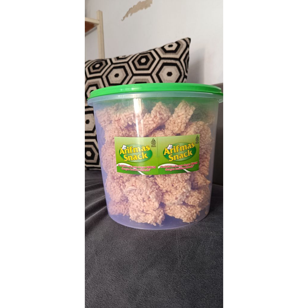 rengginang rasa udang matang kemasan toples 5 liter