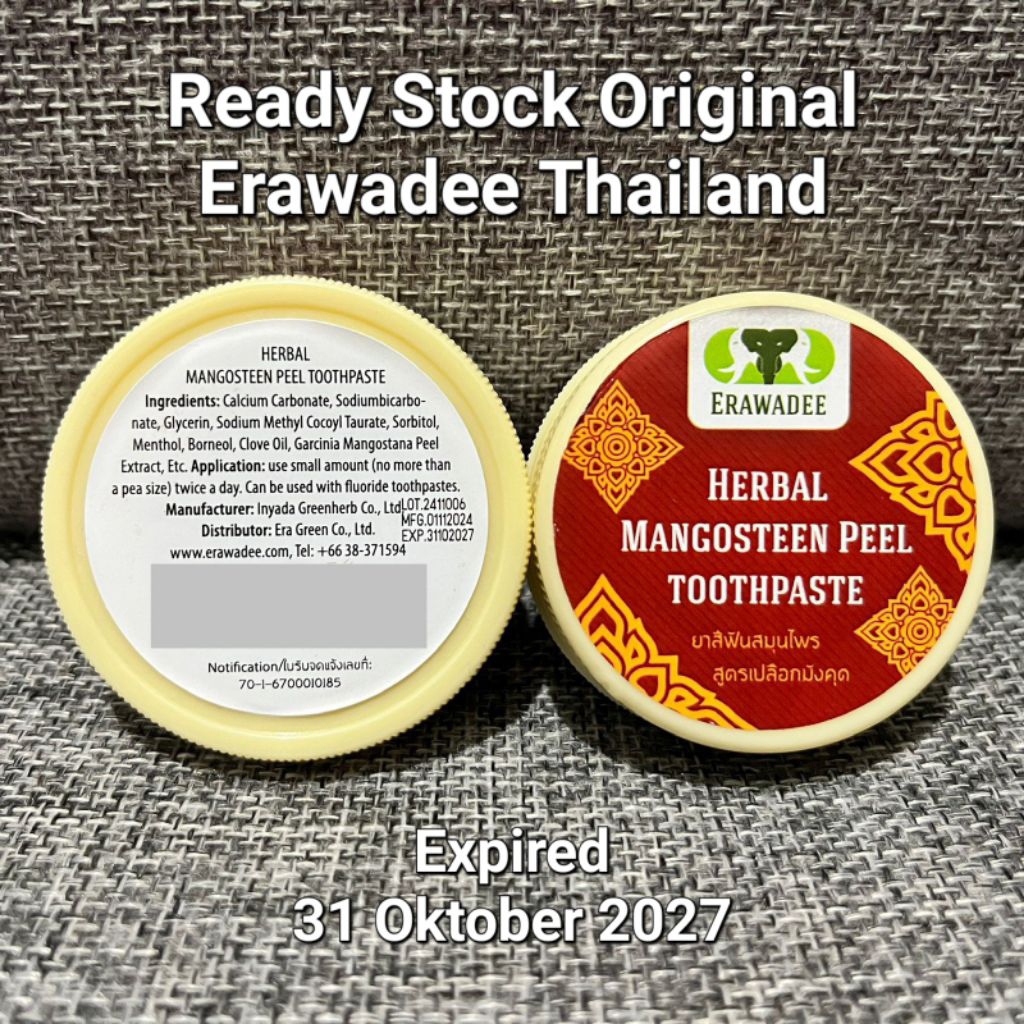 Pasta Gigi Mangosteen Erawadee / Erawadee Toothpaste Original Thailand / Pasta Gigi Pemutih Erawadee