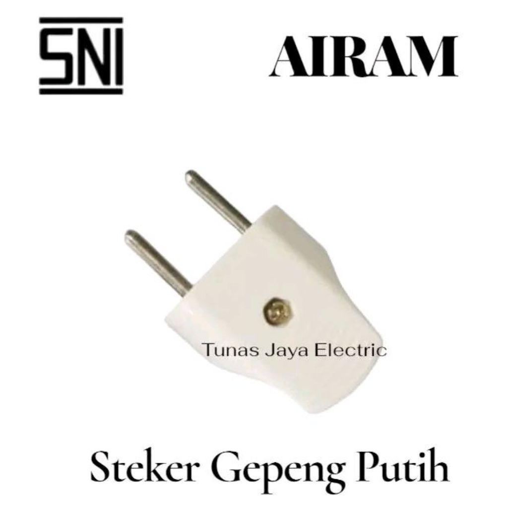 Steker Gepeng 1 Phase Model Broco AIRAM (Putih)