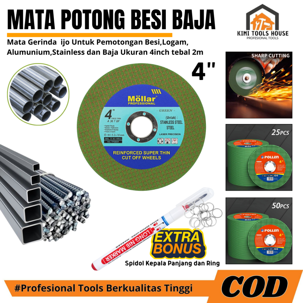 Mata Gerinda Potong Besi / Mata Gerinda Potong Baja / Mata Gerinda Potong Logam / Mata Multifungsi