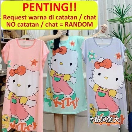 daster jumbo spandek import dewasa 2XL bb max 85kg bahan adem dan tebal di kirim acak atau random