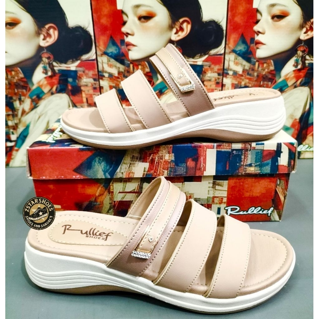 Rullief FBJ 779 Sandal Slop Wedges Wanita Sandal Fashion Berkualitas Original
