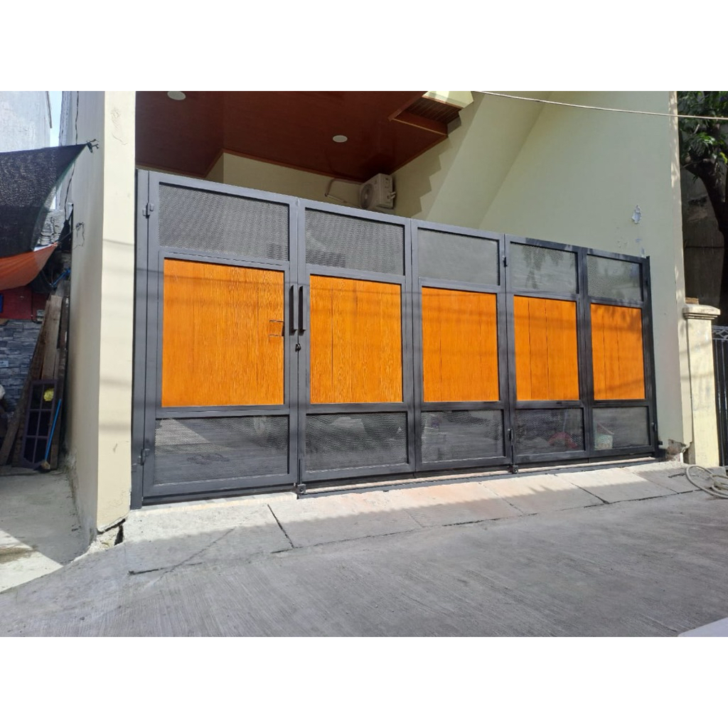 TERBARU- Pagar Dorong Lipat motif Plat perforated kombinasi GRC Lisplank | Harga Permeter