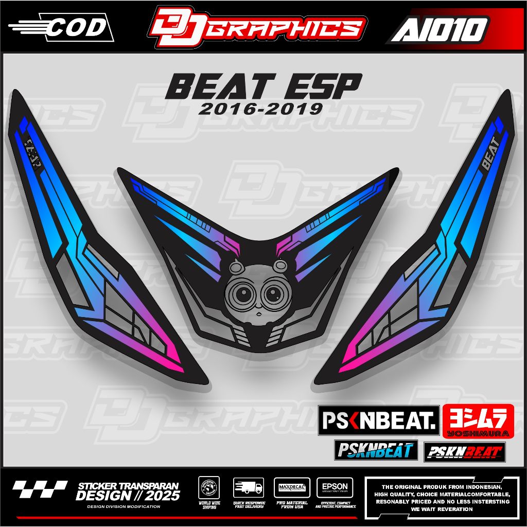 AL010 STICKER LAMPU ALIS DEPAN BEAT ESP - STICKER LAMPU ALIS DEPAN BEAT ESP MOTIF TECHNO