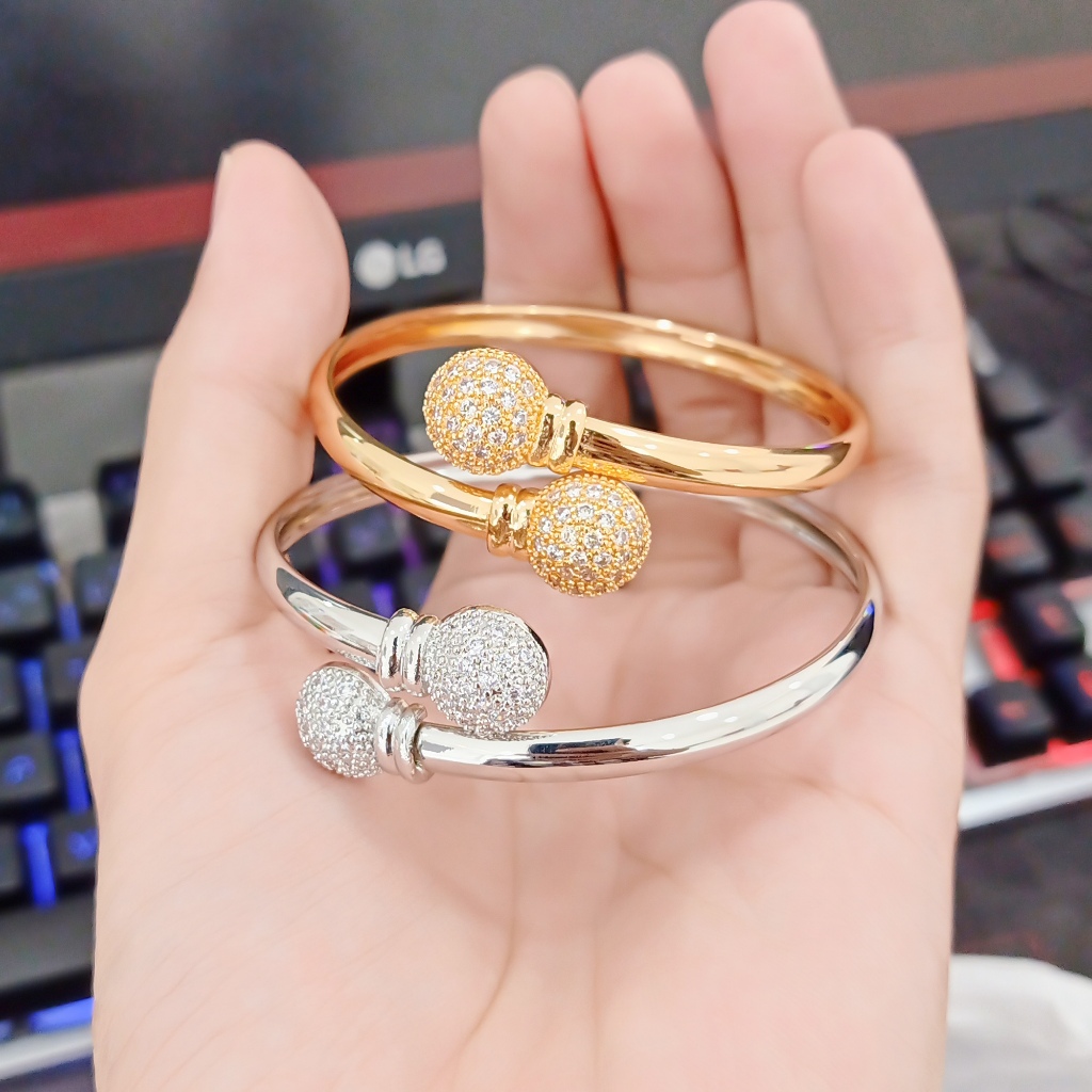 Gelang Bangle Lingkar Bola Lapis Emas 18k