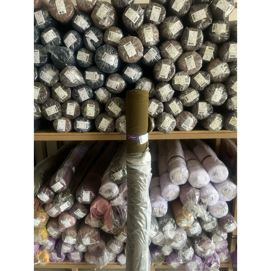 KAIN CERUTY BABYDOLL PREMIUM HIJAU ARMY 1 ROLLAN/GULUNGAN ISI 60 YARD