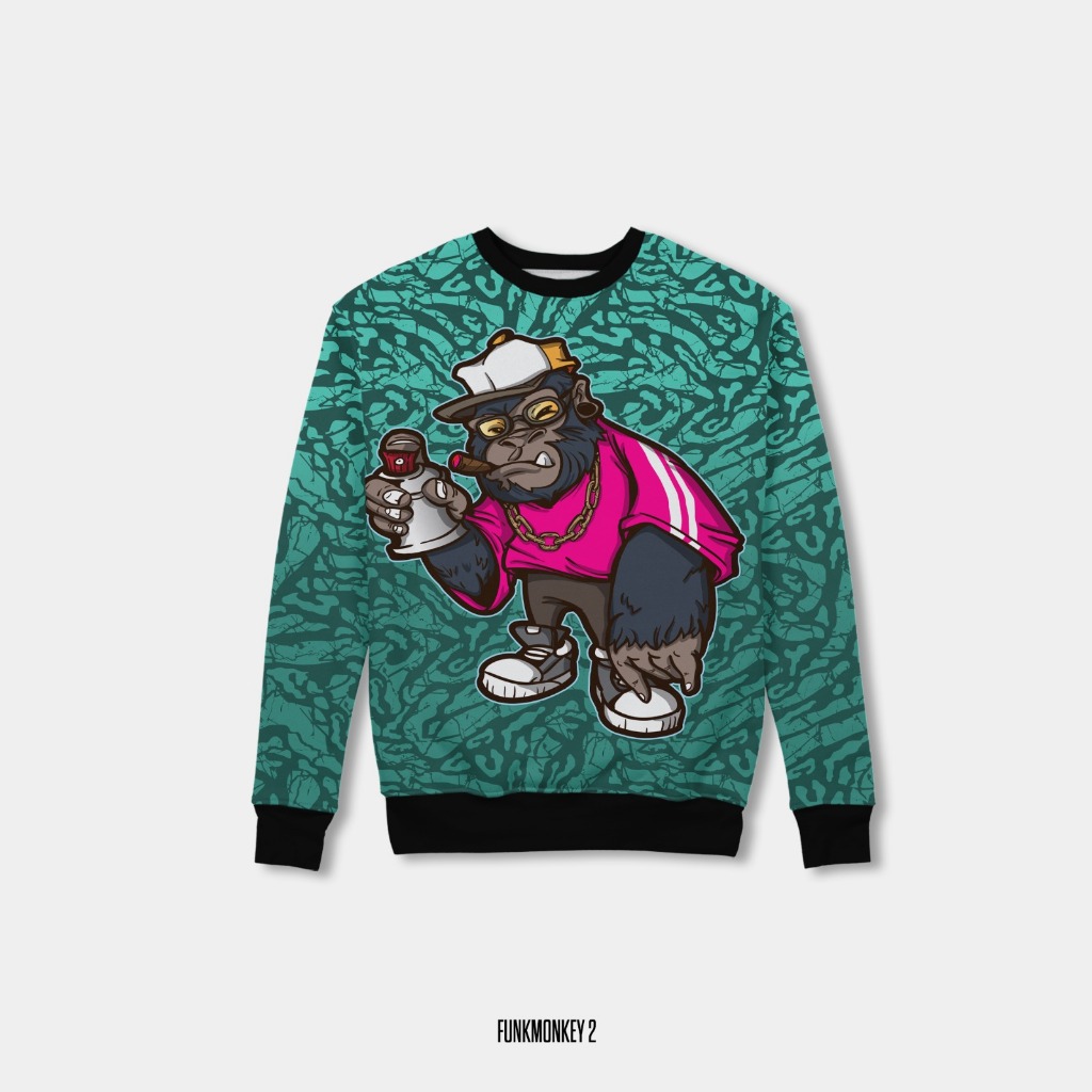 Sweater Crewneck Sweatshirt Family Couple Keluarga Dewasa Anak Unisex 3R Funkymonkey 2