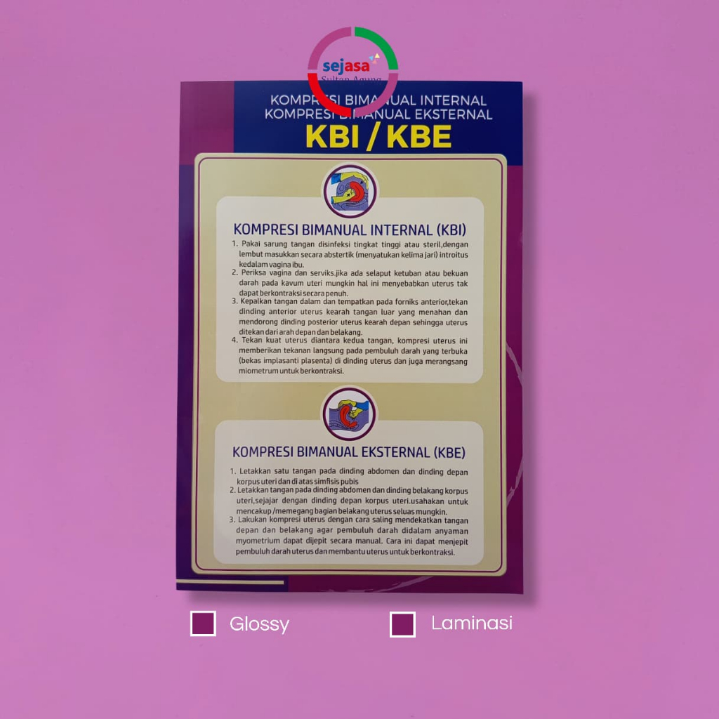 Poster Kompresi Bimanual KBI / KBE | Poster KBI | Poster Kebidanan | Laminasi Glossy