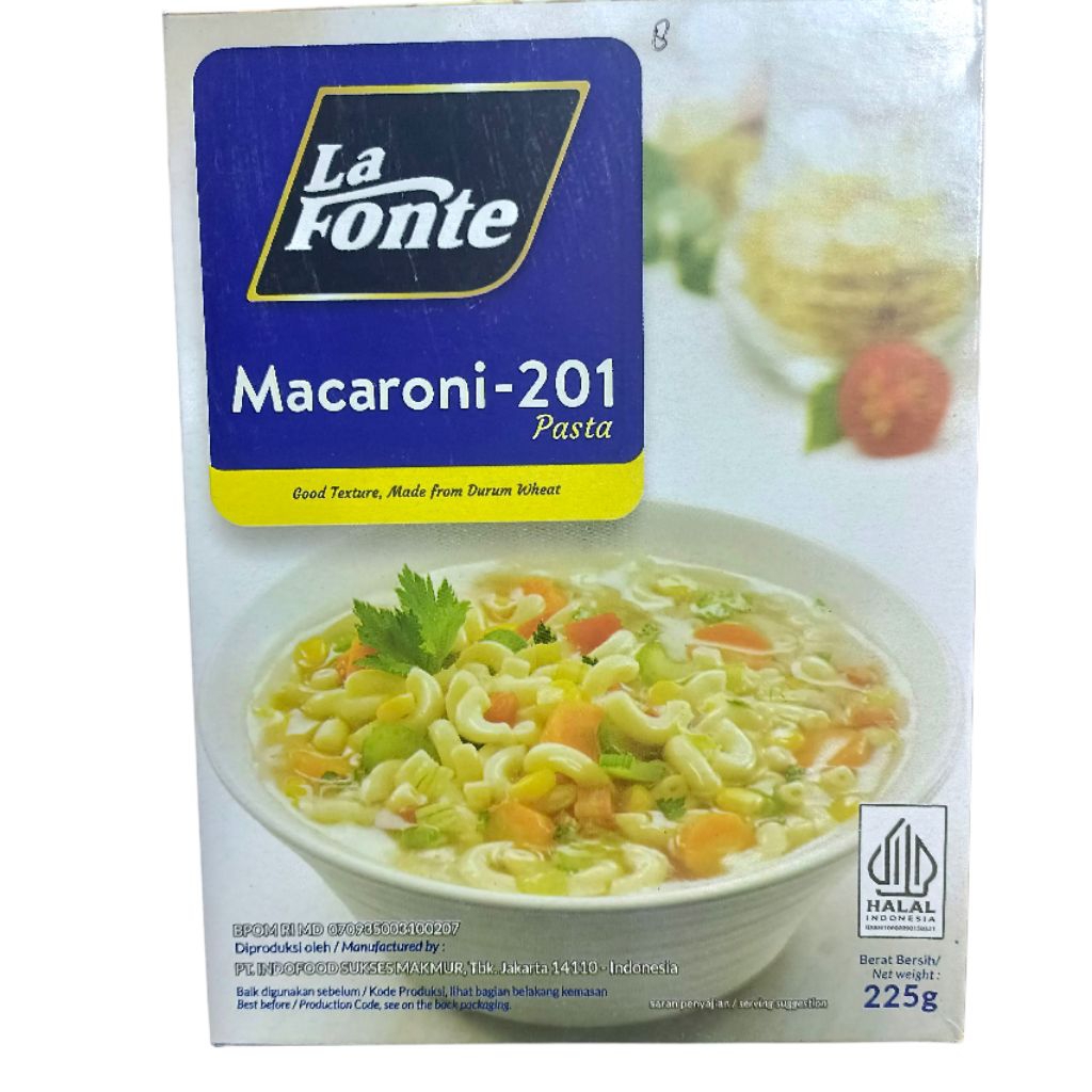 La Fonte Macaroni 201 Pasta Lafonte Makaroni Sop Macaroni Soup Untuk Sop Kuah 225gr