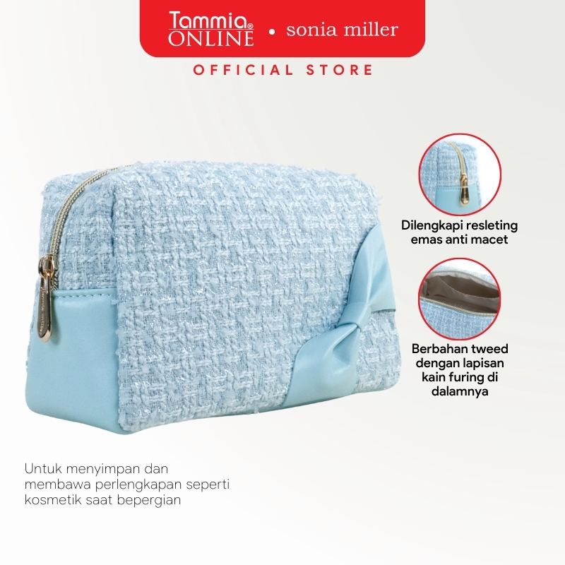 Sonia Miller Pouch 0325-8 Tweed Blue/Pink