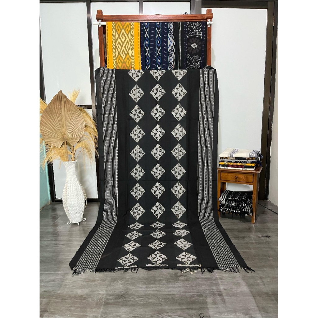 [FANTASY ETNIK] KAIN TENUN JEPARA|KAIN TENUN TROSO|KAIN TENUN TORAJA|KAIN TENUN MOTIF (KIPAS HITAM)