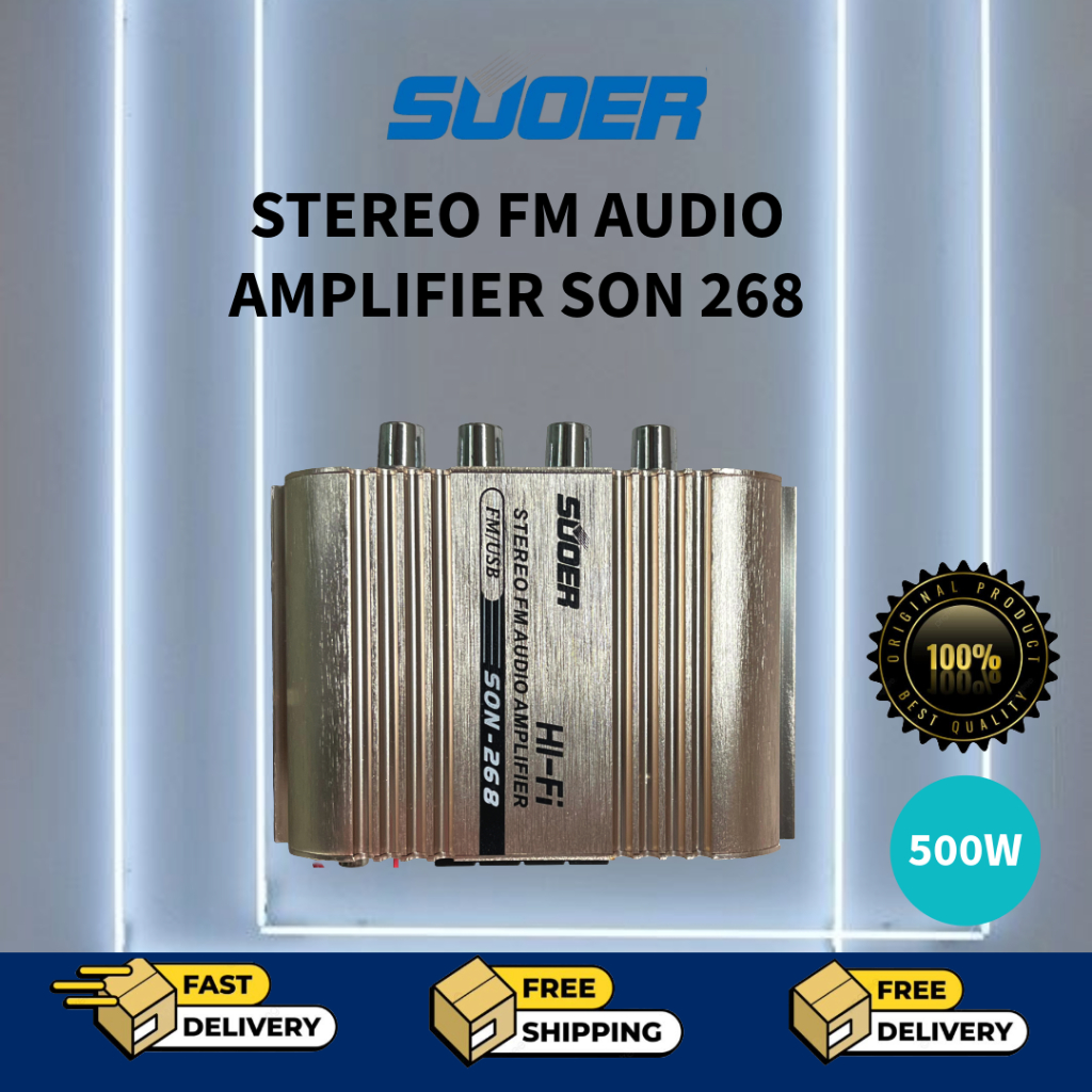 SUOER STEREO FM AMPLIFIER SON-268 500 WATT