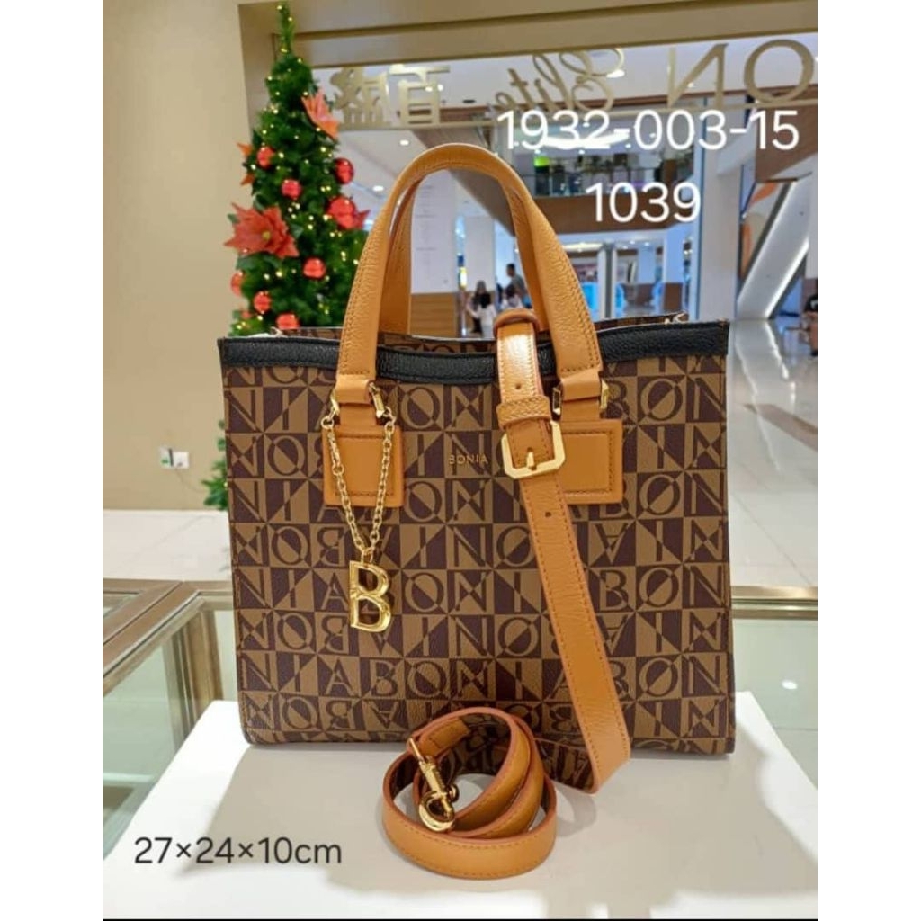 READY STOCK tas bonia original sling office top handle bag monogram new arrival L