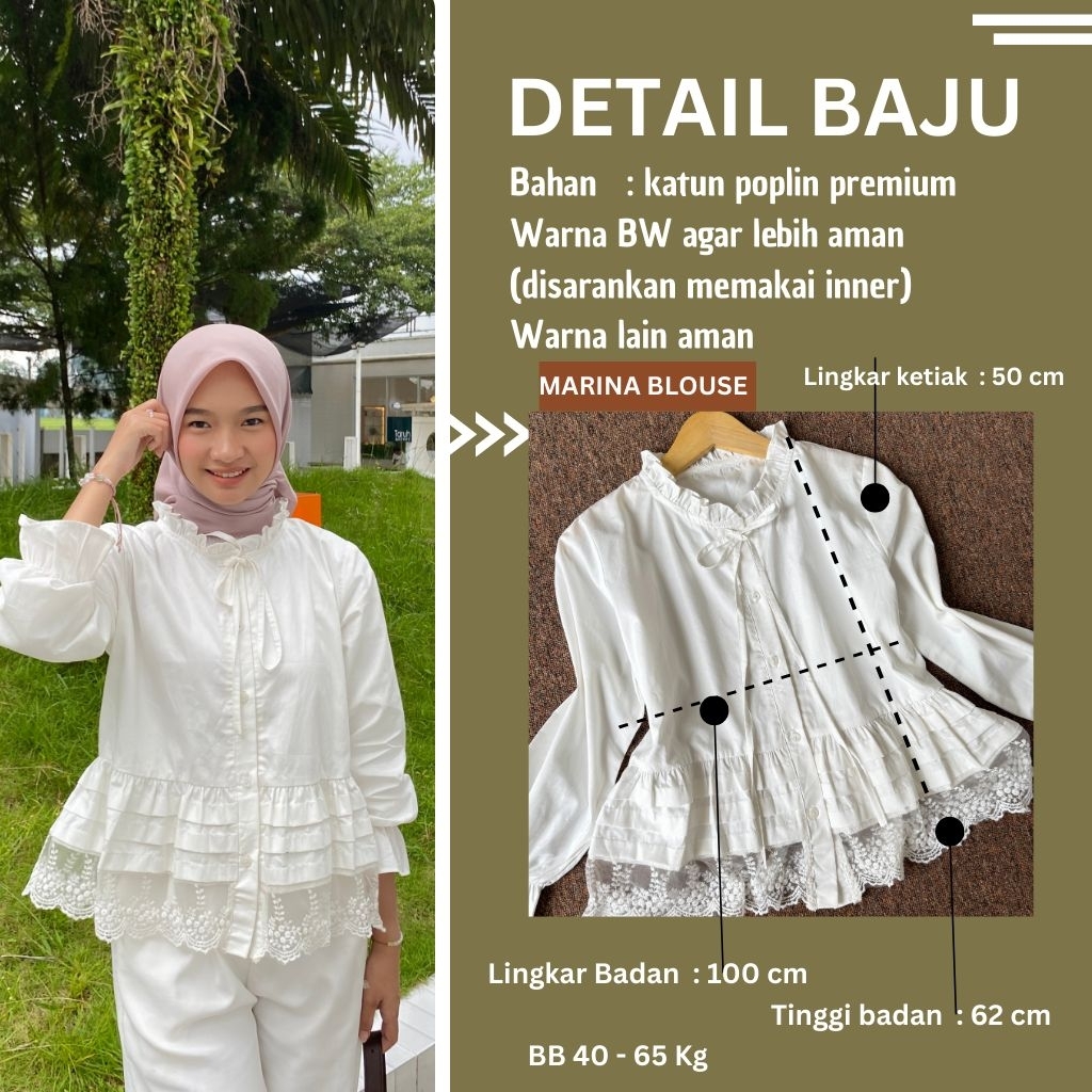 MARINA BLOUSE atasan wanita OOTD kekinian