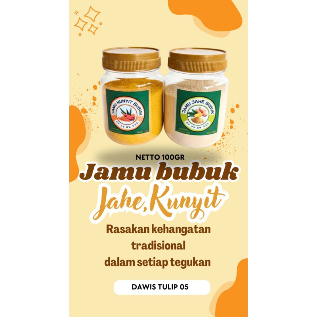 Bubuk jamu jahe / kunyit