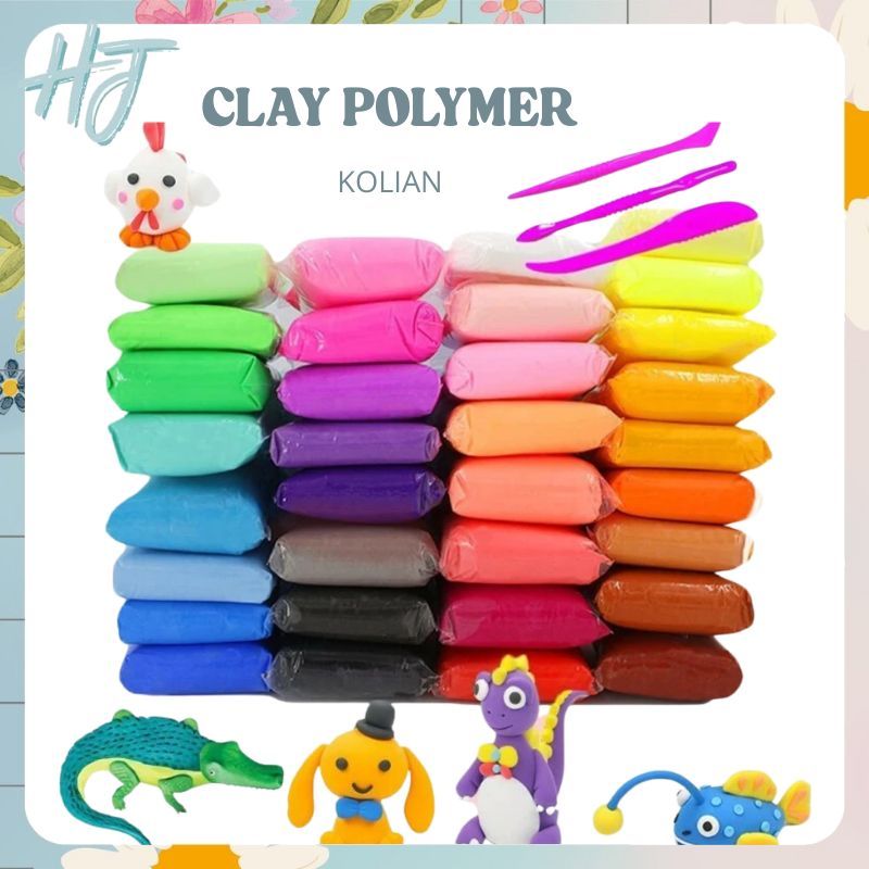 HOKI 1 KOLI Clay Polymer Clay Mainan Edukasi Anak Mainann Lilin CLay Dough CColour Play