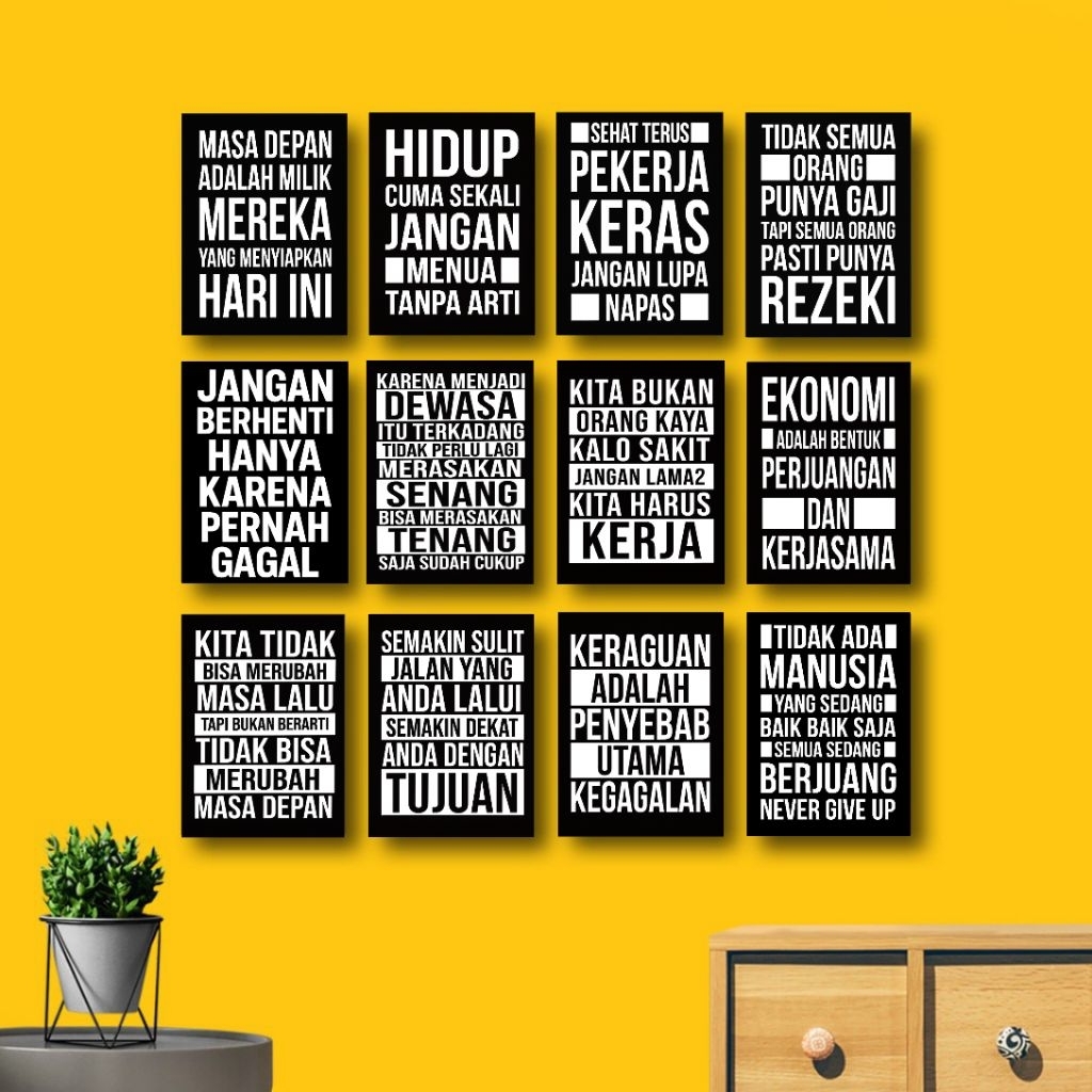 Pajangan Dinding Quotes Motivasi Walldecor Hiasan Dinding Ruang Kerja