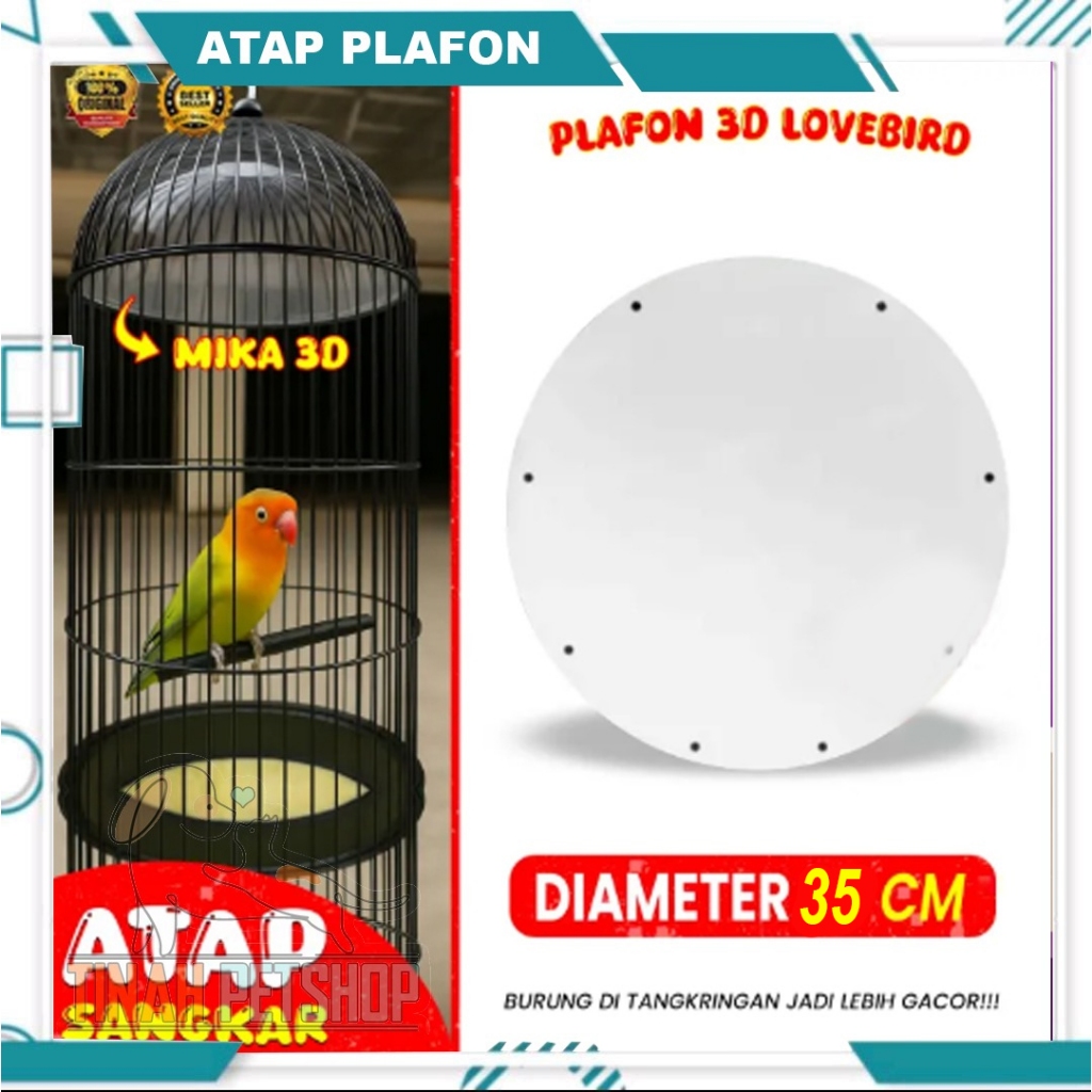 PLAFON ATAP MIKA SANGKAR KANDANG BURUNG LOVEBIRD JEBAKAN ATAP MIKA plafon sangkar burung lovebird pl